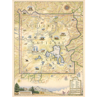 illustrated yellowstone national park map