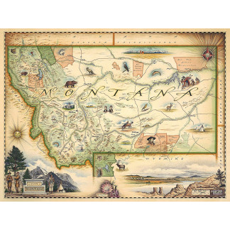 Hand Illustrated Montana Map