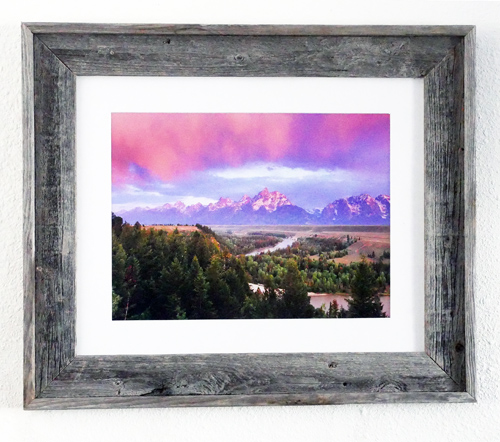 Custom Rustic Cedar Frame The Tetons - Art Wolfe