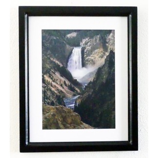 Custom Framed Red Oak Black Satin - Lower Falls of the Yellowstone